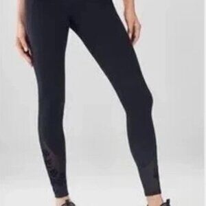 Fabletics Salar Floral Mesh Black Powerhold Leggings w Pockets